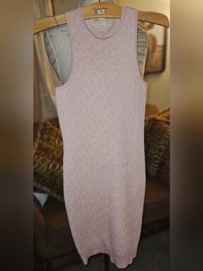 Michael Kors Blush Pink Sleeveless Knit Midi Dress